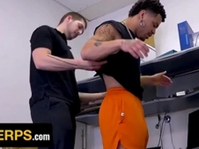 Young perps - security guard brings suspected black thief to the backroom for deep cavity search