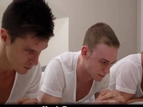 Missionary boys have hard threesome sex after their prayer