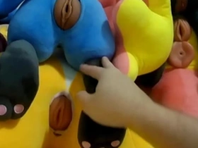 Fucking and cumming in 6 plush pussies