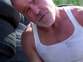 Trailertrashboys hunky dilf dale savage jerks off outdoor