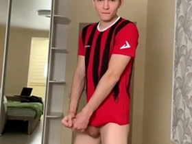 Football 18 y.o & secret training for winning /big dick/uncut/hot