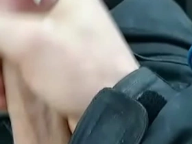 Moaning car cumshot