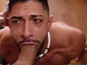 Leandro rough fucks mike bebecito's throat and ass