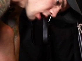 Rough gay sex in bdsm dungeon