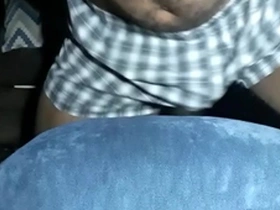 Horny male humping pillow cum hands free