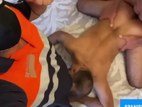 Horny security guys fucking a gay