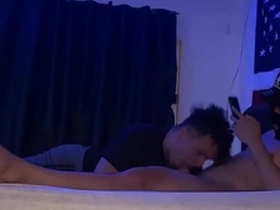 Sucking straight friend while while smoking