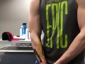 Jerking off at work big dick guy