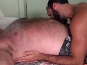Sweaty old perv shoves his tongue up my ass
