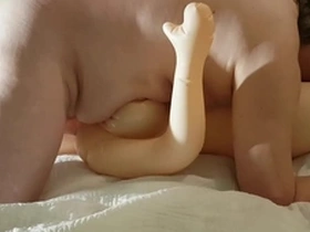 Man fucks his silicone love doll in every hole
