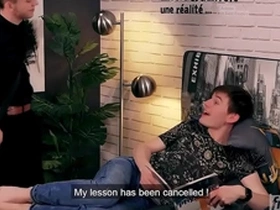 Condom free - young cheating twink nearly gets caught by boyfriend