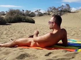 Public handjob in the dunes of gran canaria