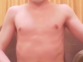 Teen gay jumps on a dildo, masturbates his cock and cums on webcam