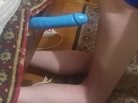 Crossdresser jump on sex toy dildo hot sex