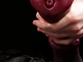 Masturbating huge horse-shaped dildo