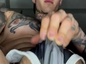 Playing with my huge bulge in a jockstrap while talking dirty before shooting a huge load