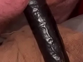 Massive black dildo splitting my ass wide open