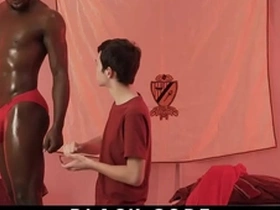 Interracial bareback with cute twink