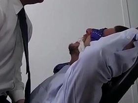 Businessman sergey bound and laughing foot torment