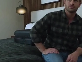 Tattooed muscled bottom barebacked by lover in the bed