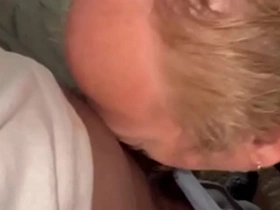 Kirk is eating a black cock and getting fucked and filled with cum - outside in a storm water drain tunnel