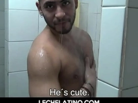 Wet latinos locker room fucking facial cumshot