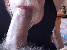 Sucking a big thick latin cock