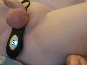 Trying my new vibrating prostate massager with multi thrust settings