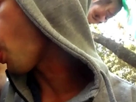 Two straights give me hard cock outdoors !!