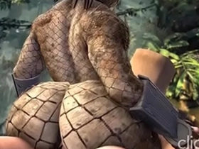Big ass rides human cock