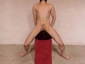 10 min max power challenge - sybian prostate orgasms  prostate orgasm overload. sub tommy rides sybian. multiple prostate orgasms make him moan and shake like crazy. enjoy the view.