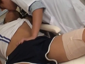 Examined asian twink barebacks doctor until making him cum