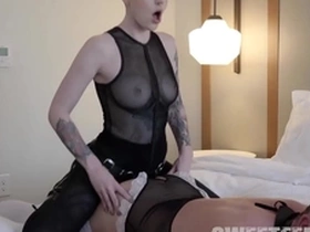 Fabiana uses her evil skills for pegging lance's ass.