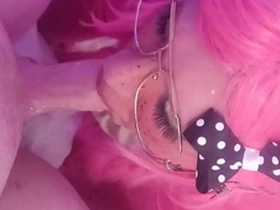 Cumming twice! femboy sucks and swallows 2 big loads.