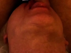 Grandpa gets his final load of the party from hot young tatted latino