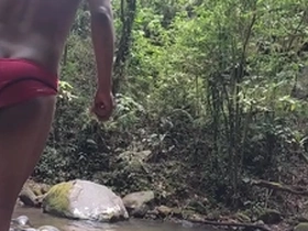 We went to the forest and bathed in the river then we fucked