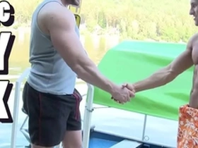 Gaywire - muscular studs tomm & rudy black bumping uglies out in public