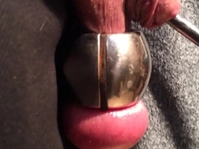 Stretching urethra and balls at the same time