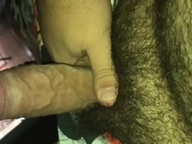 Big cock getting hard and cumming