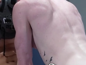 Jock gets sucked like a magnet to his teammate's cock