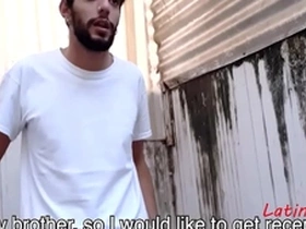 Two latino twinks lure a straight man for money