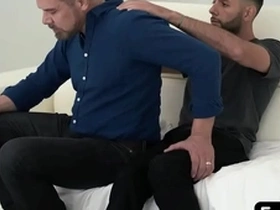 Stepdad asks his stepson for a neck massage to ease the tension, and the cute boy couldn’t be happier