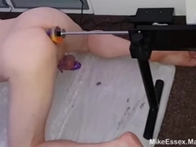 Cumming hands free prostate orgasm while being fucked by the fucking machine