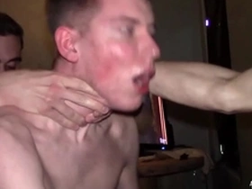 He can't keep his asshole closed it's blowing cum bubbles