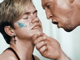 Pierce paris takes his cock whore jordan lake inside to teach him a real les by spanking his twink ass and by face fucking his mouth!