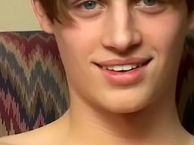 Skinny young homo fingers his ass and masturbates solo