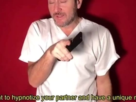 Wife hypnotizes husband with remote control