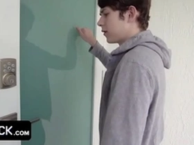 Innocent boy caught his kinky stepuncle getting fucked and wants to experience the same pleasure