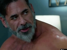 Young gay boy massages then has sex with older step daddy