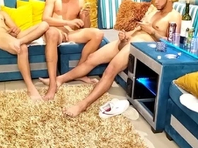 3 hetero guys getting ready to fuck a muscle dude, full video on primium